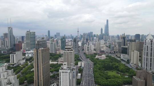 上海人民广场最新4K航拍原素材