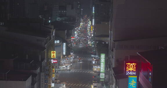 台湾台中市区的夜晚