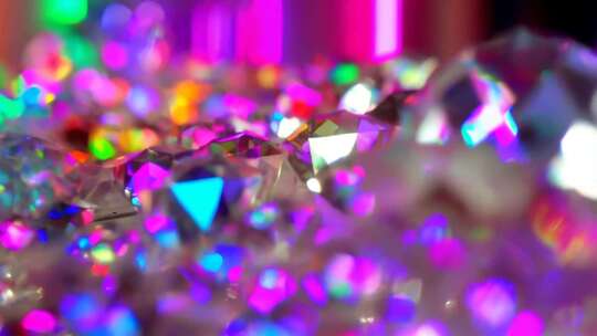 多彩闪烁钻石微距画面