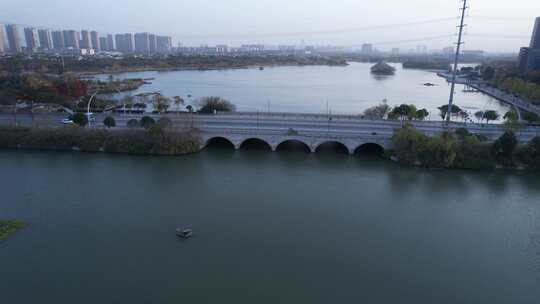 南京江宁牛首山河航拍