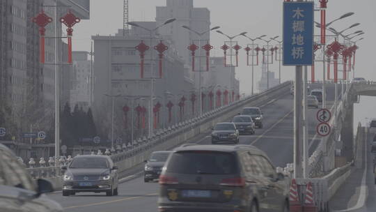 新年城市街道 过年热闹街道 街道灯笼