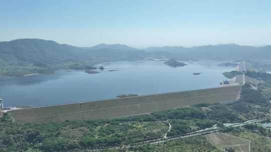 深圳光明区光明水库航拍光明湖绿水青山风光