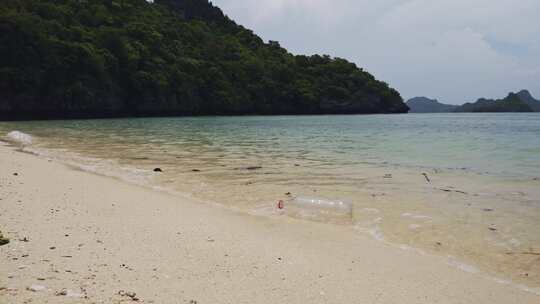 海滩，塑料瓶，海岸，垃圾