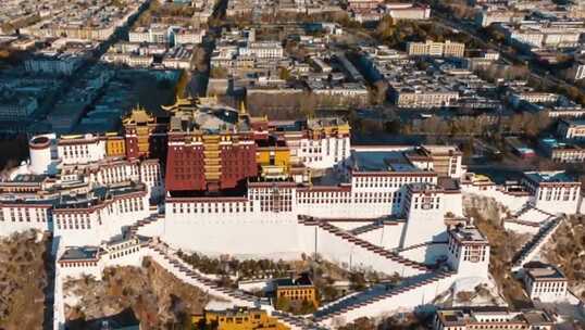 布达拉宫航拍全景