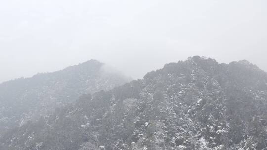 杭州灵隐雪下雪航拍