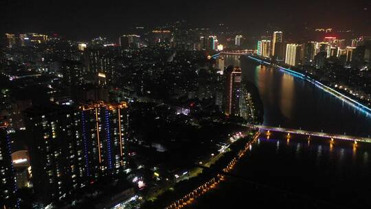 泉州夜景航拍晋江夜景安溪夜景唯美城市夜景