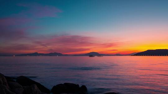 惠东十里银滩日落晚霞延时