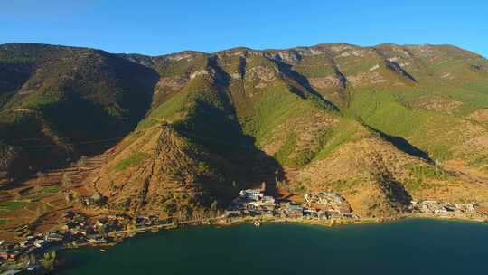 4K唯美大气云南泸沽湖航拍泸沽湖日出