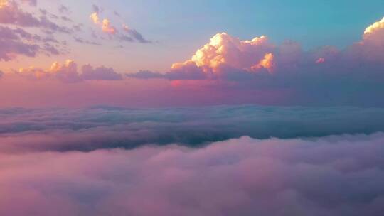 唯美大气天空云层上空航拍4K