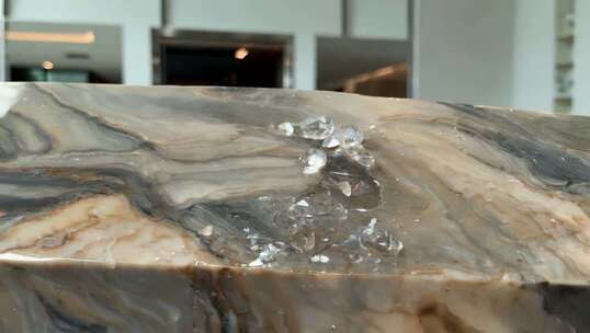 大理石台面玻璃破碎素材