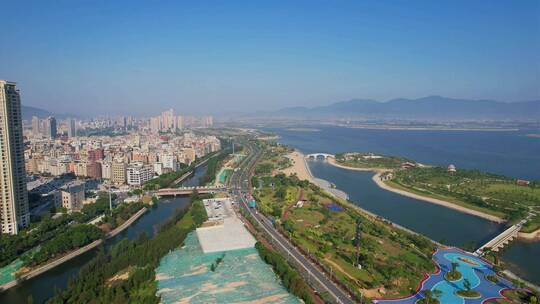 航拍厦门海沧区景观视频素材模板下载