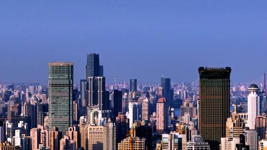 上海CBD航拍空镜