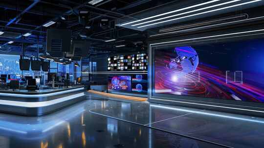 3D虚拟电视演播室新闻Ab1 24视频素材模板下载