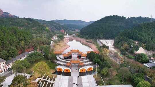 四川遂宁观音故里灵泉寺航拍