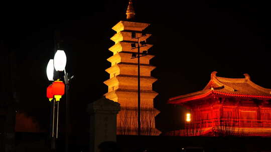 正定 石家庄 景点 夜晚 灯光秀 旅游