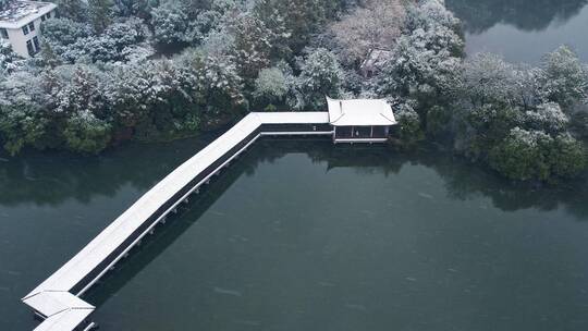 杭州西湖浴鹄湾雪景