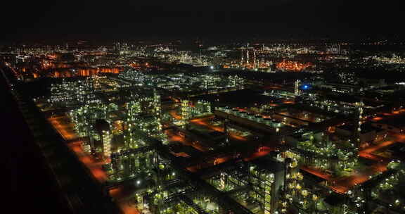 化工区厂房 夜景 航拍 15