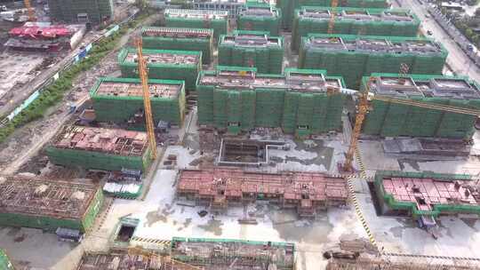 原创拍摄航拍工地开发建筑城市建设