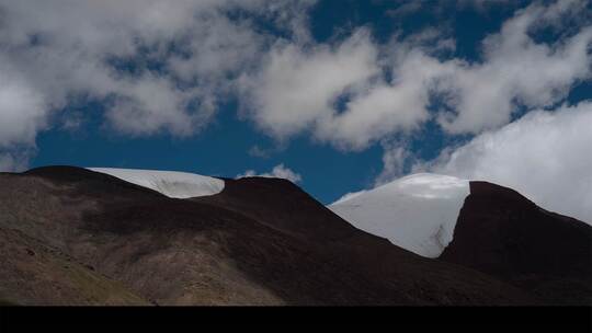 青藏线上唐古拉山口两片积雪风光延时