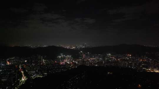 深圳福田区CBD夜景航拍