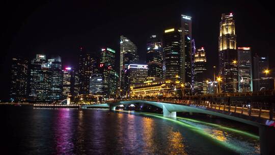 新加坡金融中心夜景延时