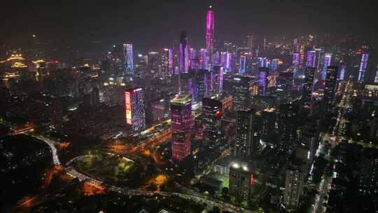 深圳城市夜景航拍