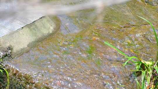 河边流水河流河水小溪山泉泉水流体液体水流