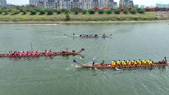 端午节传统比赛划龙舟练习视频素材模板下载