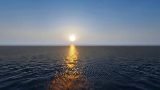 海洋中日落的镜头
