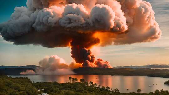 火山喷发烟云景观