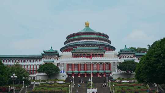 重庆市人民大礼堂景观地标视频素材模板下载