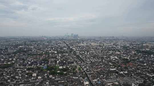 江苏苏州城市大景航拍