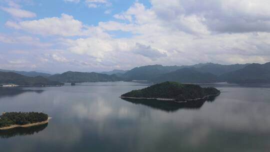 中国杭州千岛湖鸟瞰视频素材模板下载