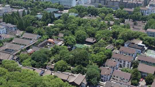 浙江绍兴沈园著名旅游景点航拍