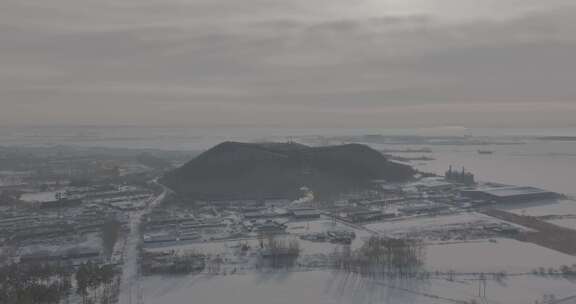 五大连池冬季火山航拍