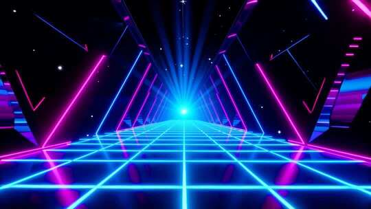 4k霓虹动感炫酷赛博朋克穿梭背景合集