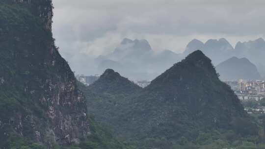 桂林水田山水航拍