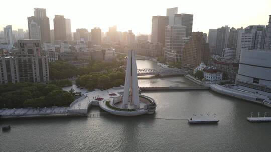 上海市人民英雄纪念塔4快航拍