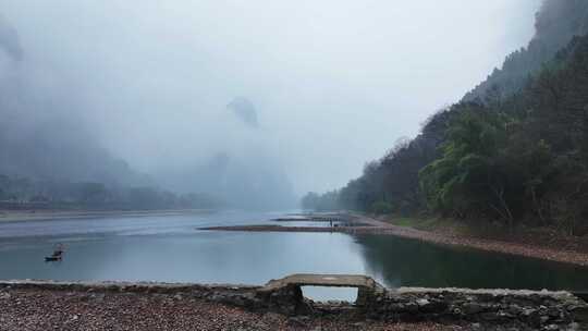 烟雨漓江航拍