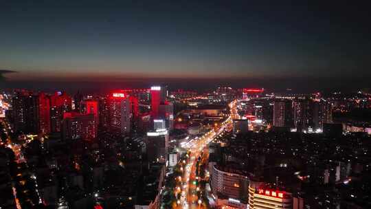 航拍四川泸州夜景泸州城市建设