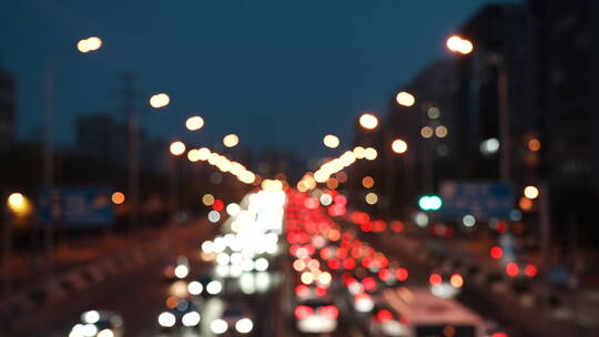 夜景街道 夜景车流 城市夜景视频素材模板下载