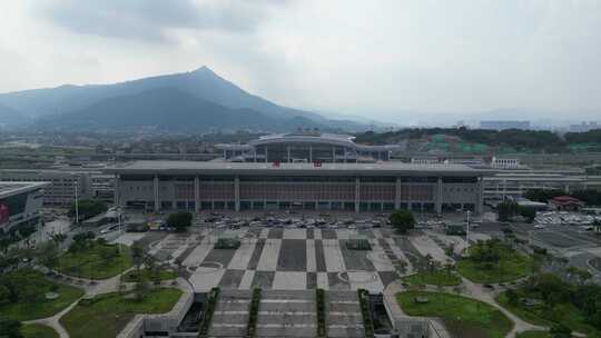 航拍福建莆田站莆田高铁站