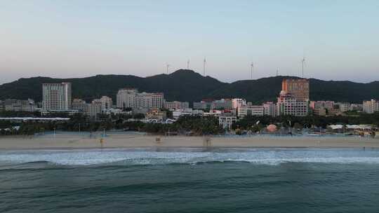 航拍广东阳江海陵岛大角湾海滨浴场