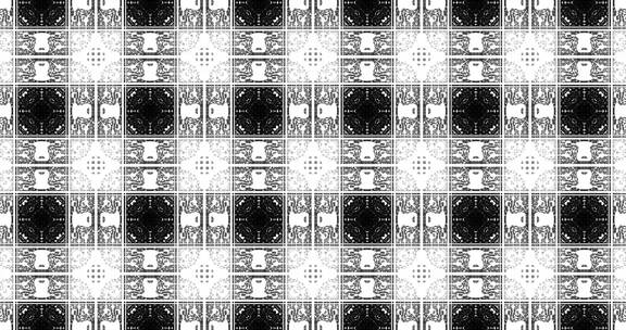  4K时尚黑白几何粒子迷幻矩阵背景