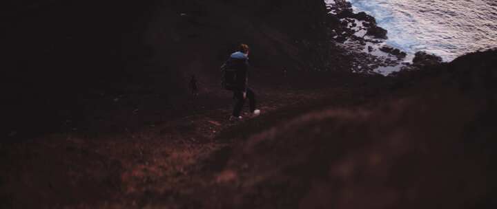 山，海洋，海岸，女人