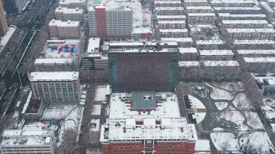 航拍 航拍石家庄 航拍石家庄雪景 雪景 冬至