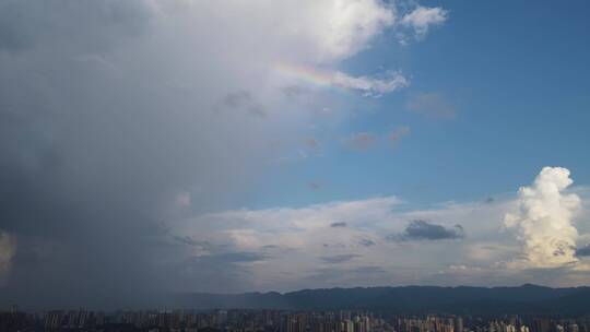 航拍城市局部暴雨视频素材模板下载