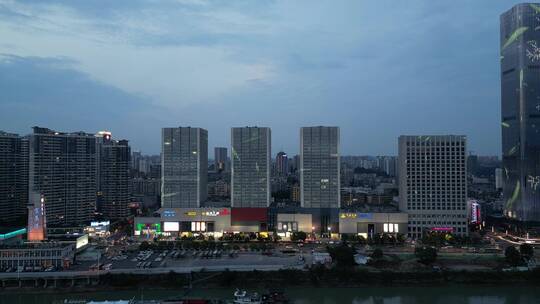 快进X10 城市航拍宜昌万达广场夜景