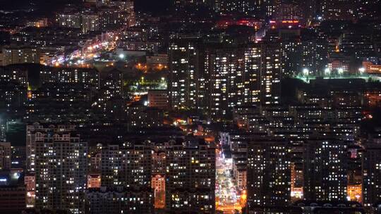 威海城市街区夜景