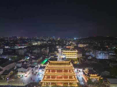 广东潮州古城广济门夜景延时